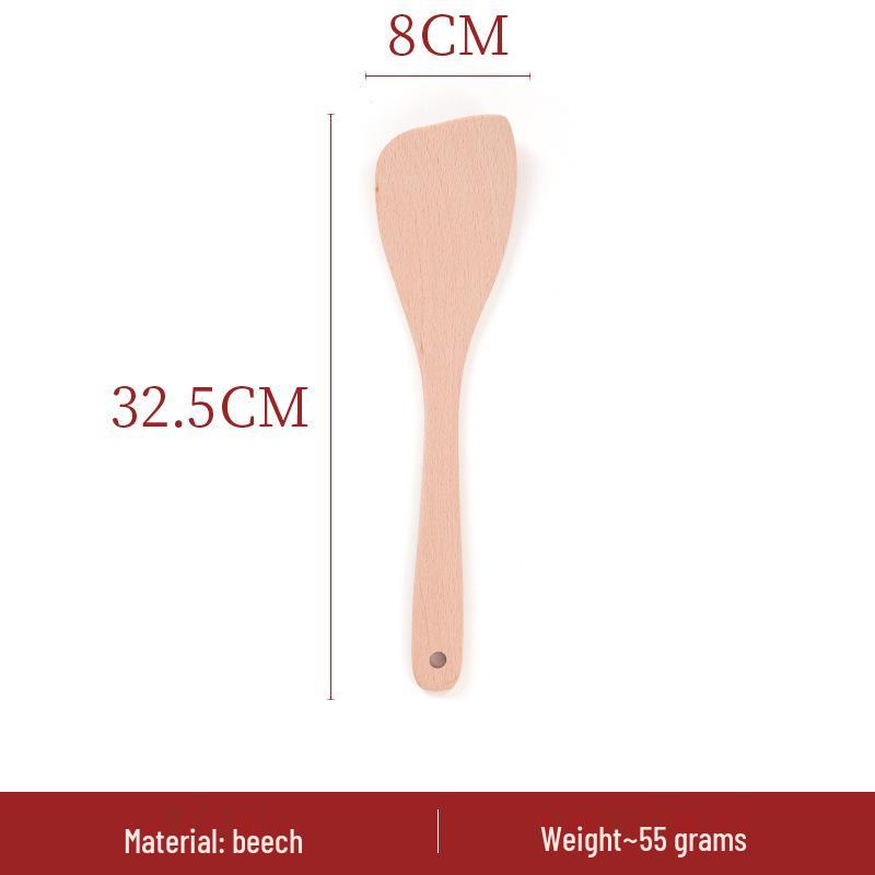 Japanese Non-Stick Wok Set: Spatula, Soup Ladle, Rice Spoon, Frying Pan, Stir-Fry Utensils, Solid Wood Handles