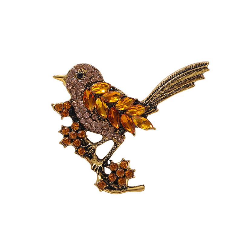 New smart bird brooch femininity high sense cute animal diamond magpie pin brooch clothing accessories