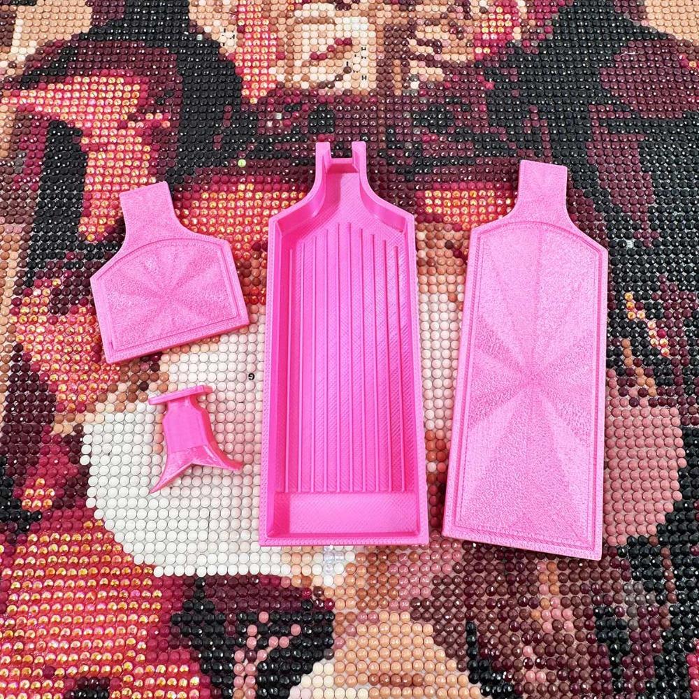 DIY Basteln 2in1 Große Diamantmalerei Schale Stickerei Große Kapazität Perlen Sortier Aufbewahrungsschale Mit Deckel Bunt