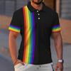 Men Polo Shirt Short Sleeve 3d Print Tops Fashion Polyester Breathable Comfortable Polos Shirts