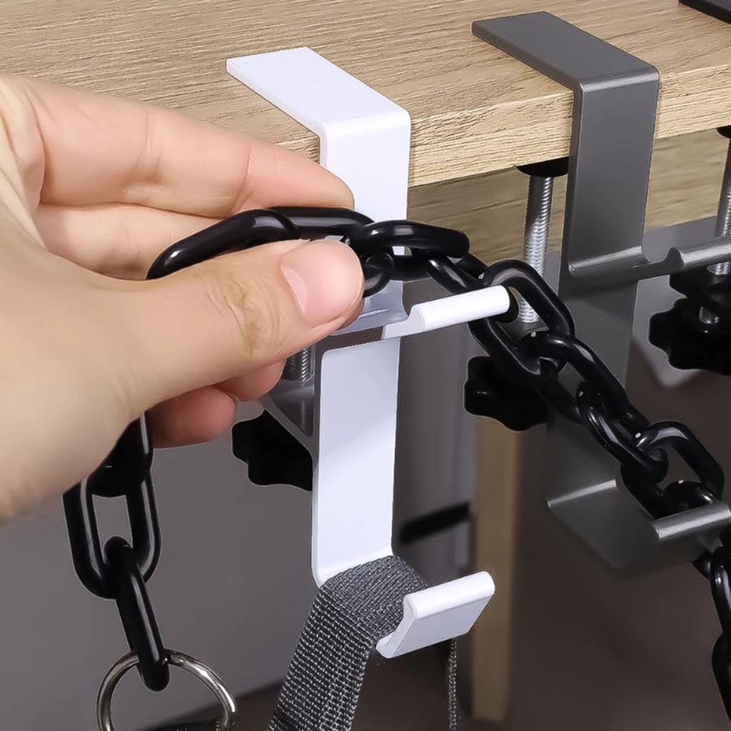 Multifunction Desk Edge Hook Adjustable Backpack Storage Hook Portable Handbag Rack Punch Free Home Office Desk Edge Hanger Hook