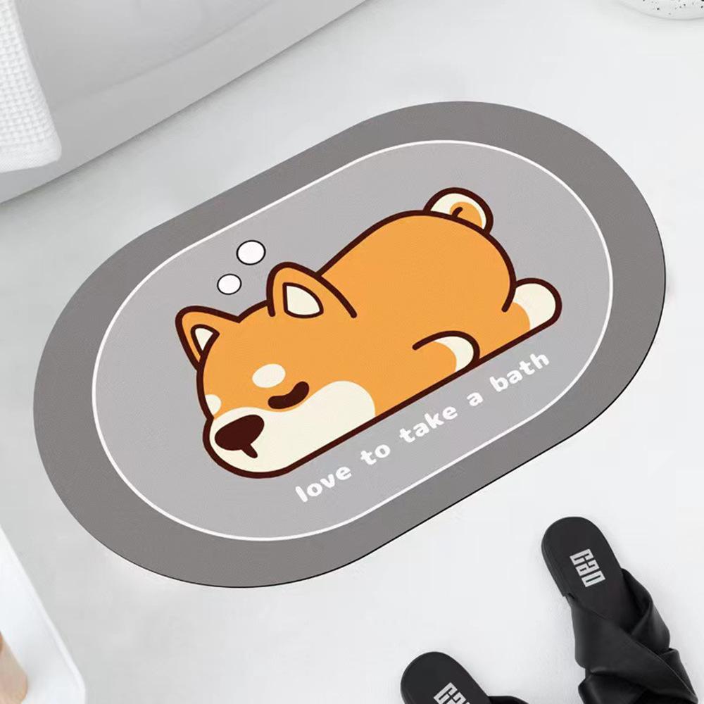 

Диатомитовый простой милый домашний туалетный мягкий коврик для двери с рисунком, впитывающий воду, нескользящий, моющийся коврик для ног 40X60CM