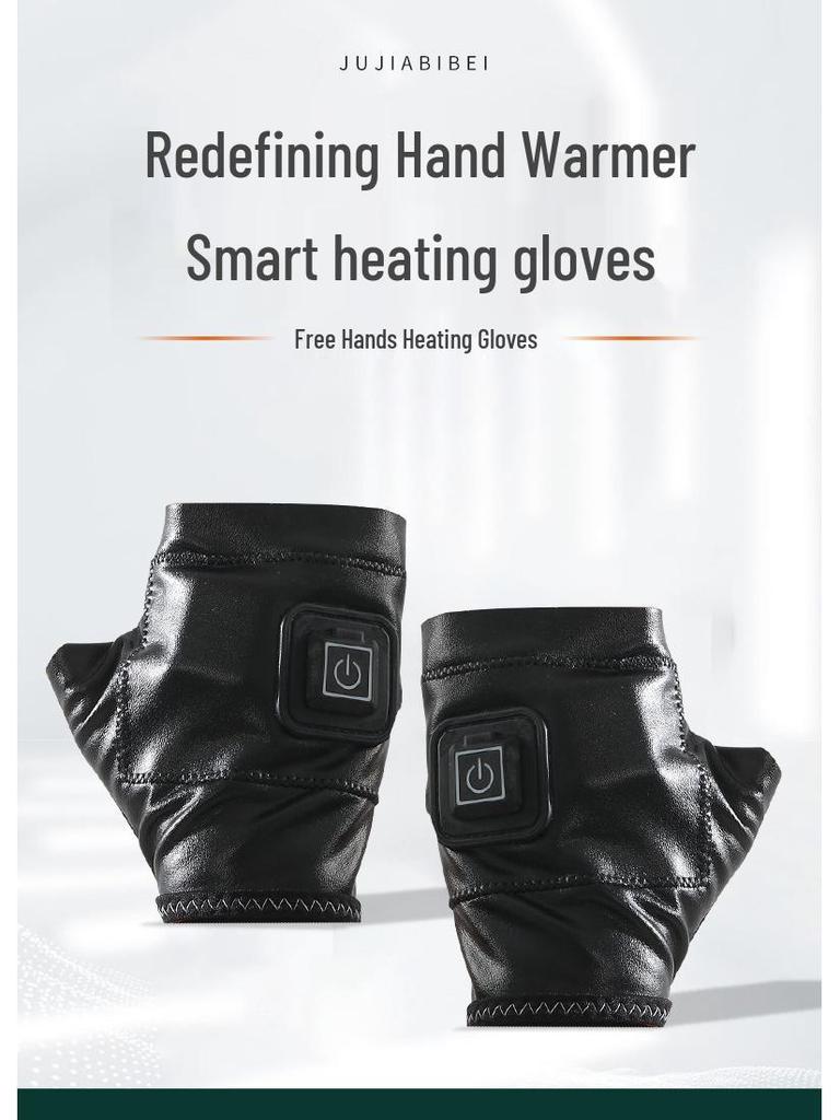 Gants Chauffants Intelligents Unisexe pour Automne/Hiver - Chaleur Demi-Doigts pour Sports, Gaming et Bureau