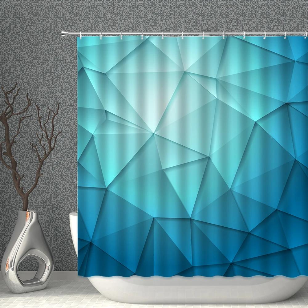 Colorful Geometry Shower Curtain Set Nordic Style Bath Curtains Waterproof Fabric Bathroom Screen Bathtub Home Decor With Hooks