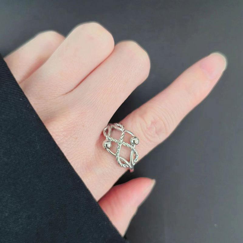 Damen geflochtener Twist-Ring Unendliche Liebe Design drehbar Angstlinderung Stressreduzierender Schmuck für Mädchen