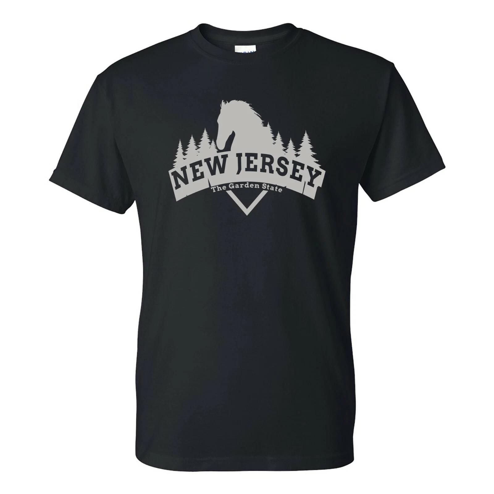 New Jersey Horse Arch - Hometown State Pride T Shirt - Black L