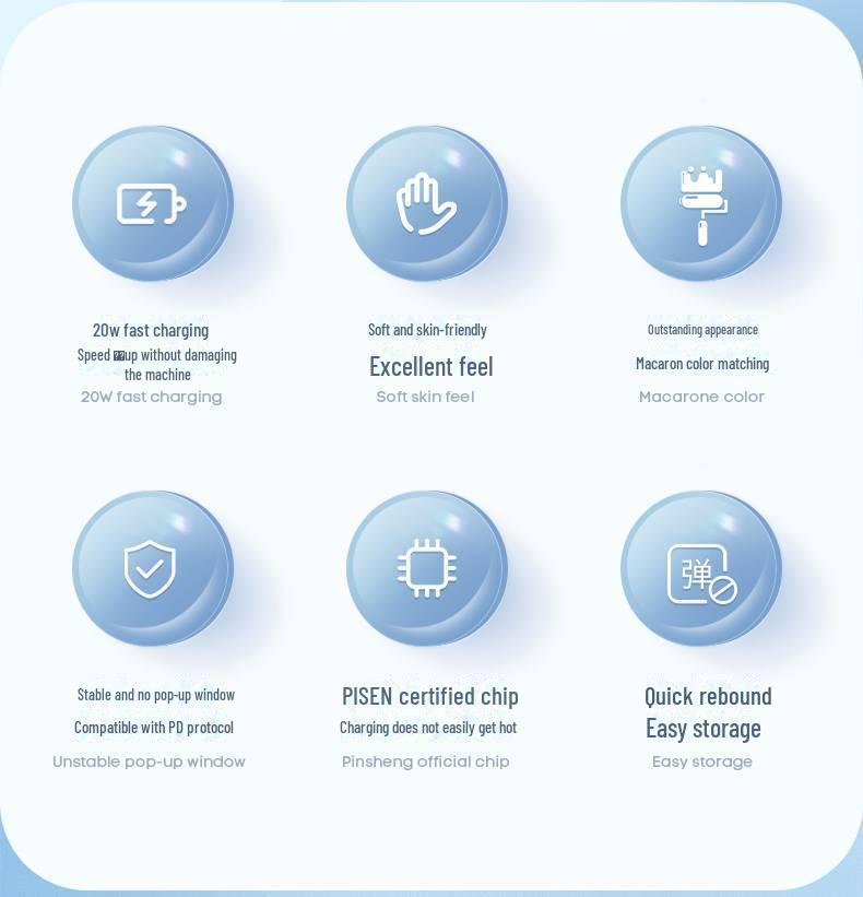 PISEN 20W Lightning Cable for Super Fast Charging - Compatible with Apple iPhone 14/12/13 Pro.