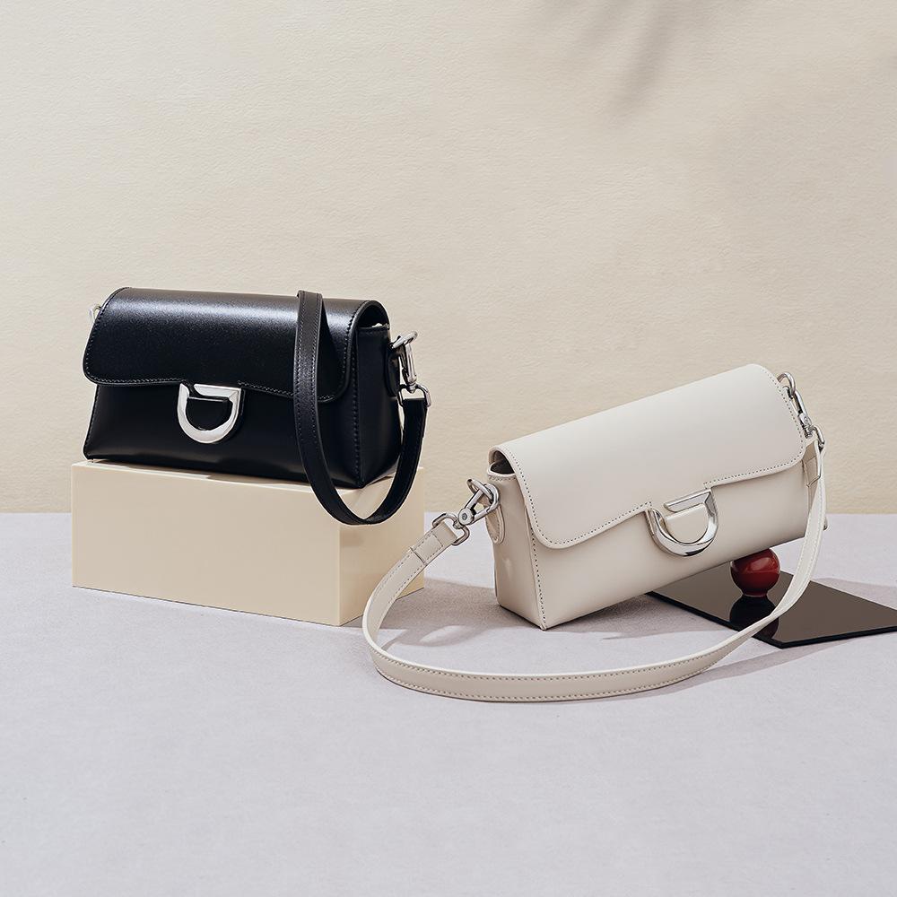 Premium small square bag, first layer cowhide shoulder messenger bag, OEM logo genuine leather women's bag