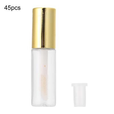45 Stück 1,2 ml Mini nachfüllbare leere Lipgloss-Tuben Lippenstiftflaschenbehälter Spender Gold