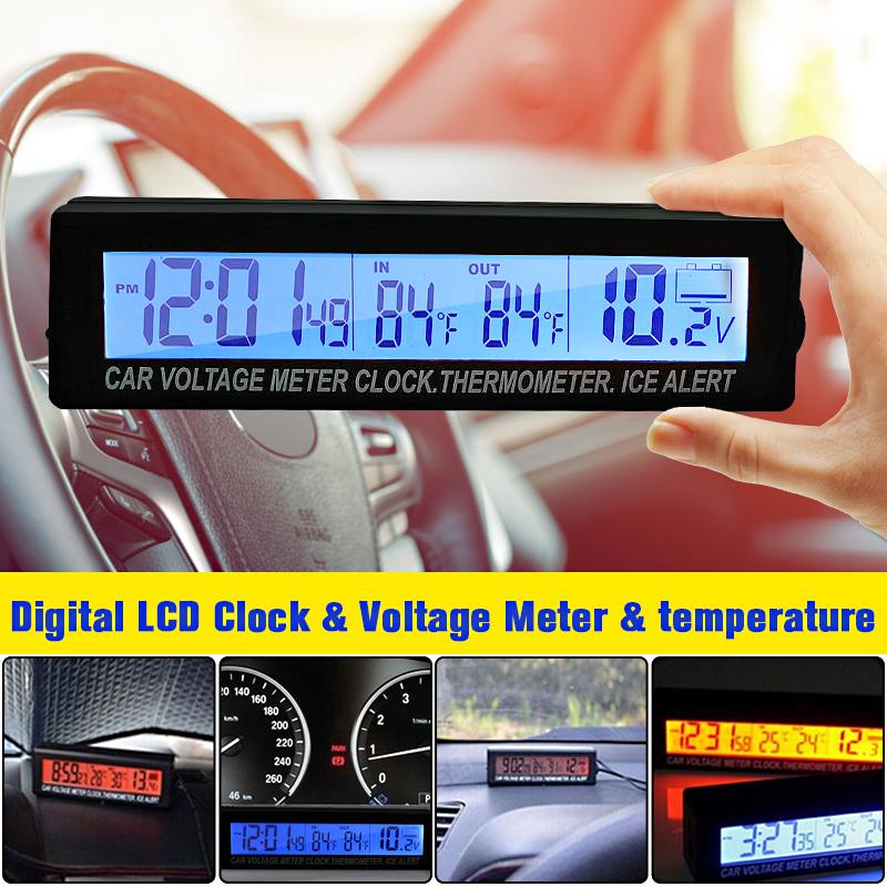 Auto Auto Temperatur Spannungsuhr Digital LED Thermometer Meter Monitor Alarm