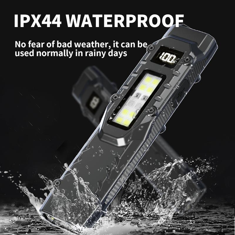 EDC Rechargeable LED Flashlight Type-C Charging Super Bright Tactical Flashlight COB Work Light Portable Multifunctional Flashlight Waterproof