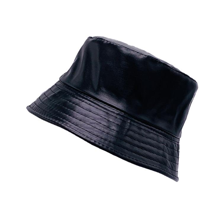 

шляпа рыбака из искусственной кожи, женская, весна-осень, британская мода, нишевый стиль, ретро-мода, универсальная кожаная шляпа, шляпа с маленькими полями One size