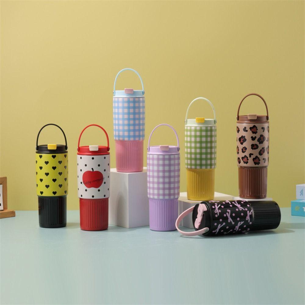 With Handheld Vacuum Straw Cups 800ML Insulated Cup Stainless Steel King Cup  Office Workers