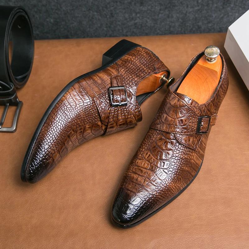 Fashion Brand Classic Brown Men's Office Business Dress Shoes Pointed Chelsea Shoes Men's Casual Loafers Free Delivery