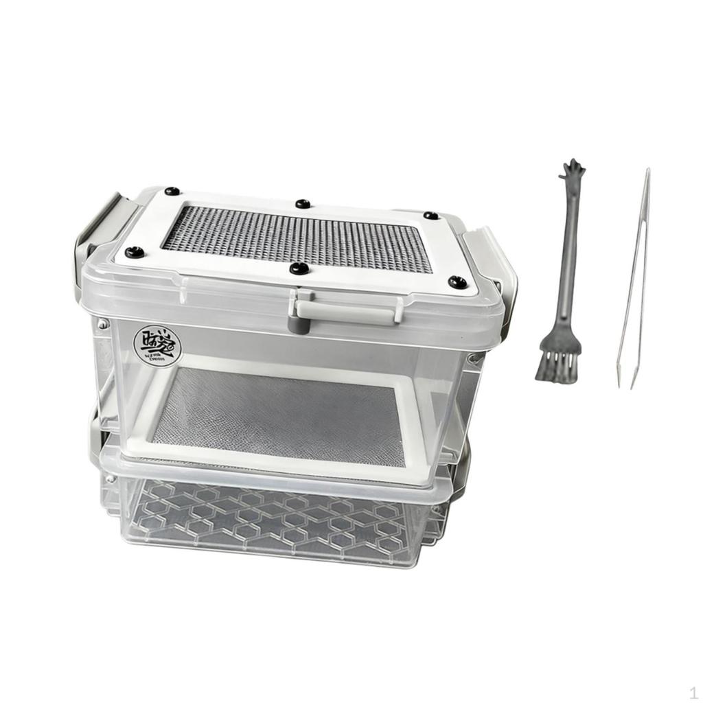 Roach Feeding Box Breeding Cage Lightweight, Container Clear Terrarium Habitat Critter Keeper