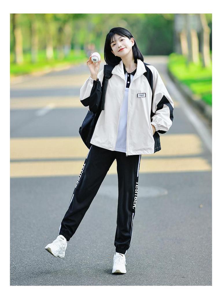 Academy Style Junior High 3-Piece Set: Campus Windbreaker, Autumn Sports Meet Jacket & School Uniform