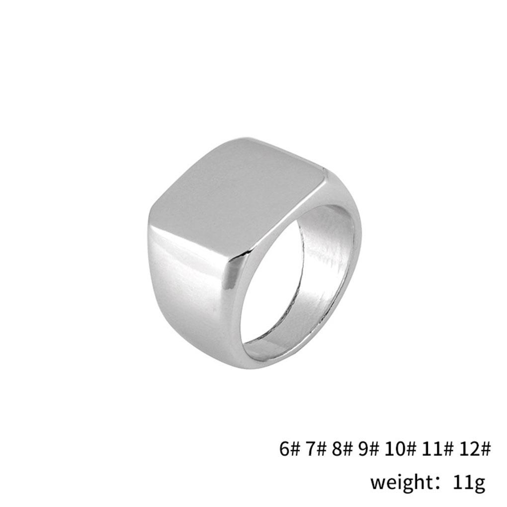 Bărbați Băieți Simplu Retro Mare Pătrat Plat Suprafață Glazurată Aliaj Placat Bijuterie Accesoriu Hip Hop