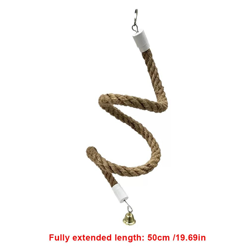 1pc Flexible Colorful Parrot Rope Perch Bendable Cotton Bird Standing Swing Toy Chew Toys for Cockatiel Parakeet Cage Accessory