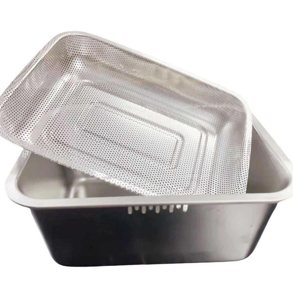 Portable Washing-Up Bowl Stainless Steel Dishpan, Multipurpose Kitchen Sink Bowl Dish Tub Vegetable Washing Basin China Mainland