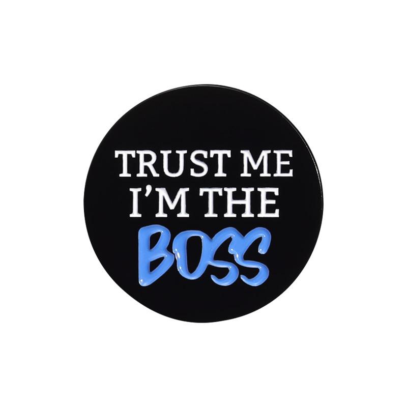 

Metal Enamel Stylish Brooch Featuring Cartoon Characters And Vibrant Trusrtme Typography QHXZ1998