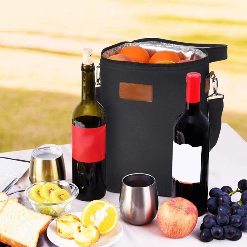 Cooler Wine Bottle Insulated Bag for Wine Thermal 4 Drink Bottle Beer Outdoor Portable Party Travel Carrier Wine Cooler Tote Bag