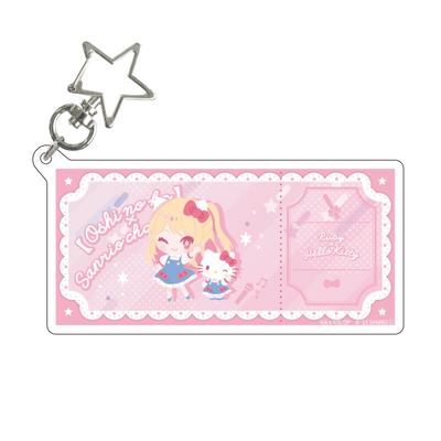 TV Anime [Oshi No Ko] X Sanrio Characters 03 Ruby X Hello Kitty [Original Illustration] Large Acrylic Keychain with Star-Shaped Snap Hook