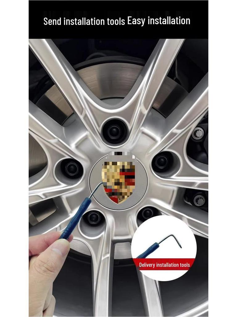 Compatible Porsche Wheel Caps for Cayenne, 911, Panamera, Macan - Color Logo Center Tire Caps