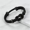 Yousheng Adjustable Men Rope Bracelet Infinity Knot Bracelet Simple Black Rope Bracelet with Card Gift for Husband Boyfriend Brother