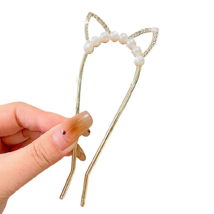 

Wedding Party Rhinestones Pearls Hairpin Metal Hair Stick For Women Secure Updos Hairstyle Comfortable Formal Accessory