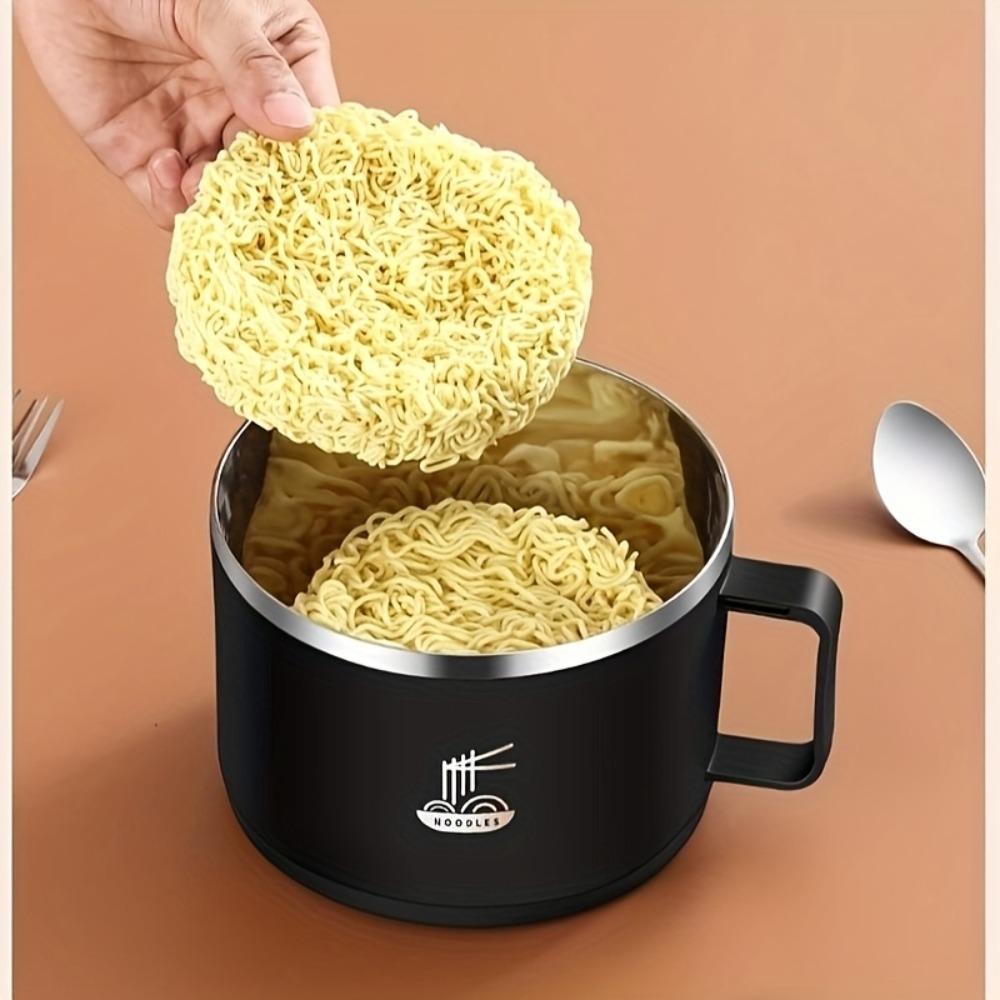 Insulated Stainless Steel Instant Noodle Bowl with Lid Food Container Ramen Bowl  Soup