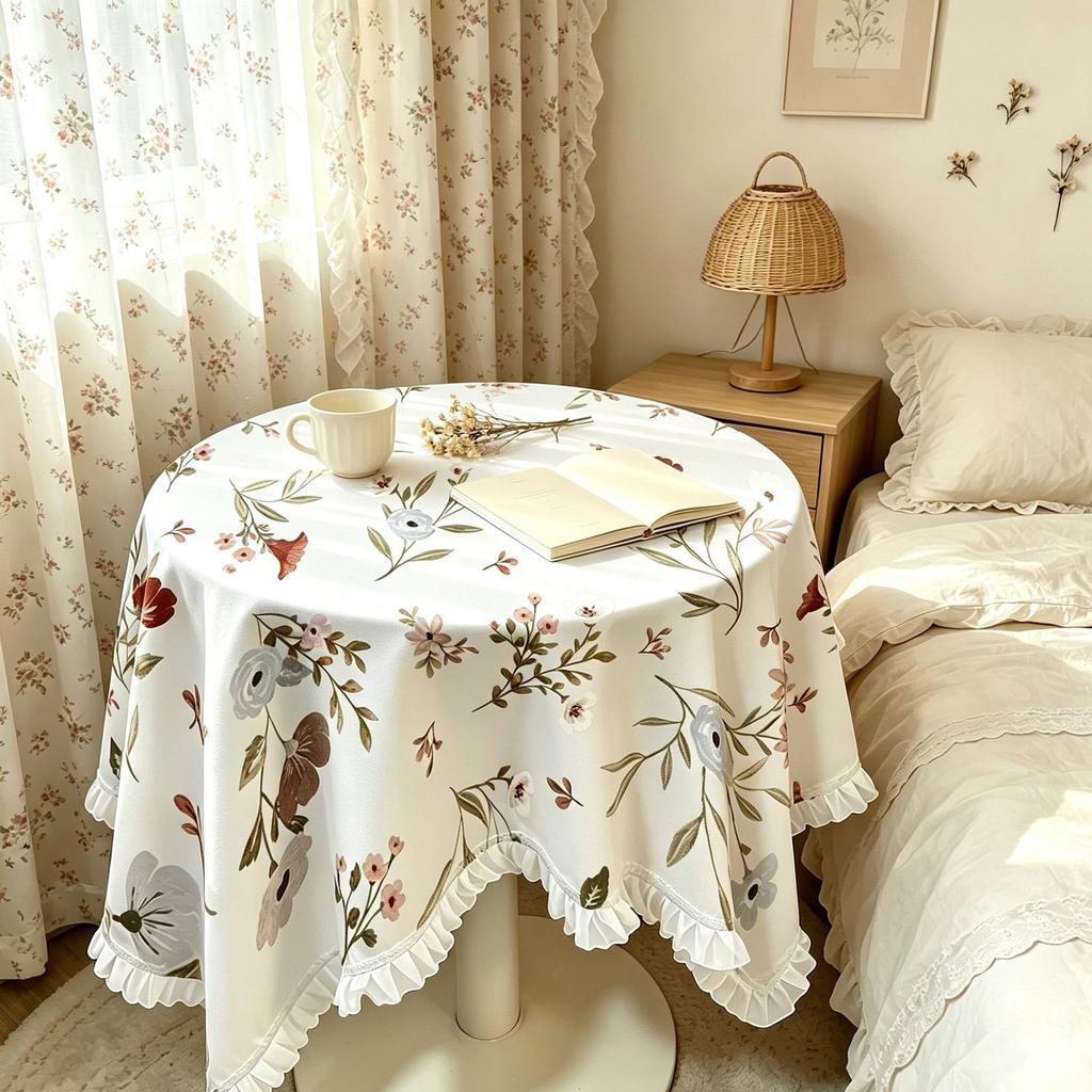 Spitzentischdecke: Rustikal Floral, Frische und Verspielte Wohnkultur für Wohnzimmer und Schlafzimmer—Staubdichte Runde und Quadratische Tischdecken