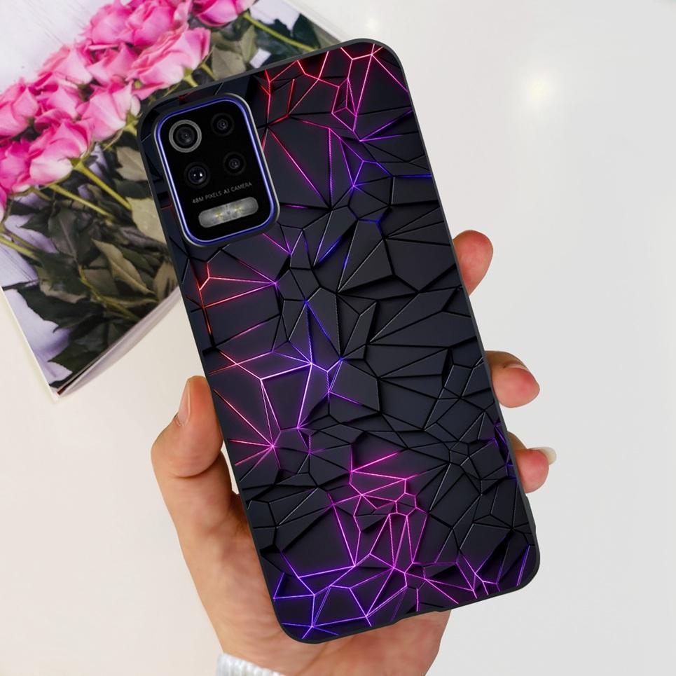 Para LG K52 2020 / LG Q52 2020 Funda Trasera Calavera Dragón Estilo Genial Dibujos Animados Carcasas Parachoques Bumper de Silicona Suave Negro Para LG K22 2020