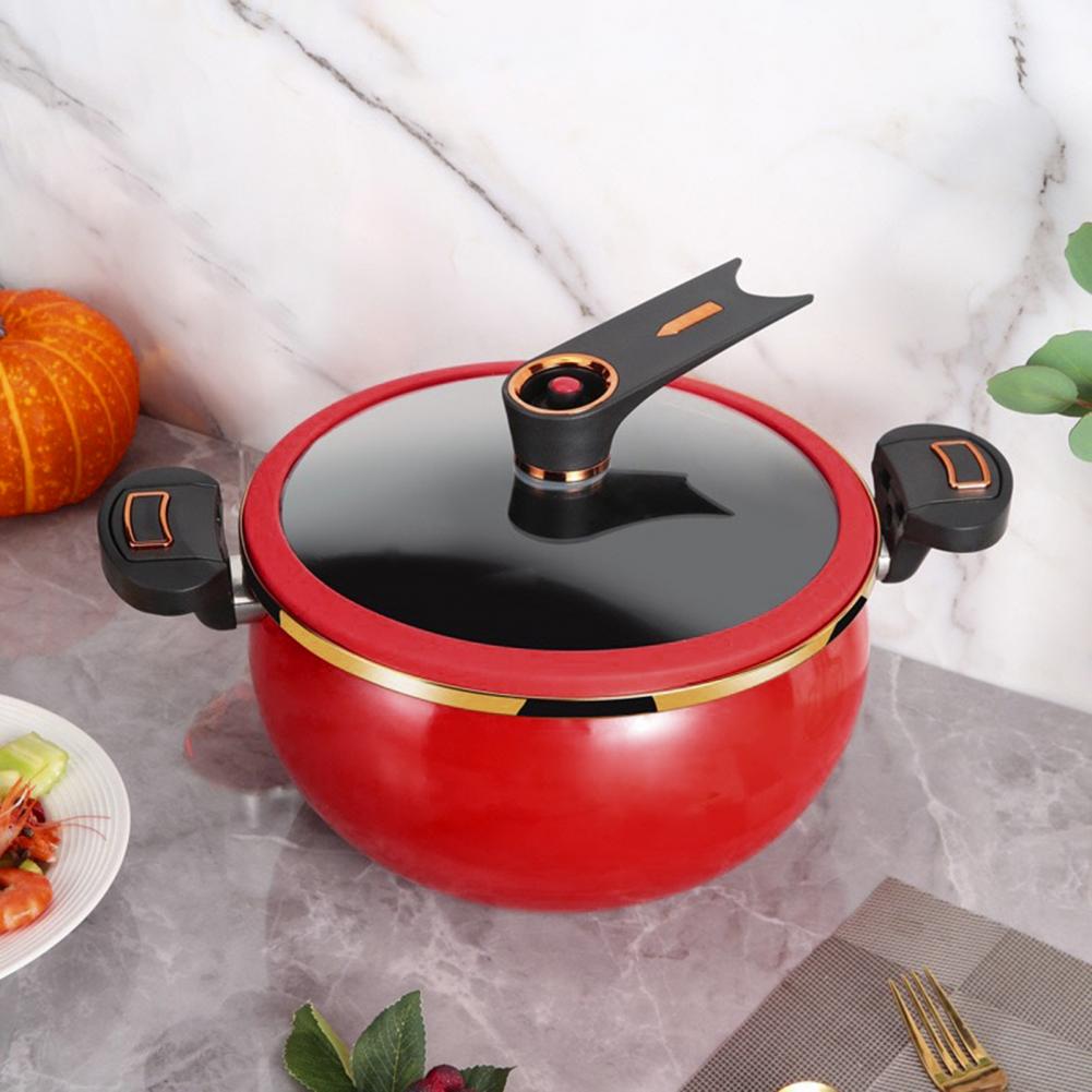 Marmite à soupe antiadhésive à revêtement céramique avec couvercle 7L Cuiseur mijoteur à cuisson rapide Autocuiseur micro-pression Ustensiles de cuisine polyvalents pour cuisinière