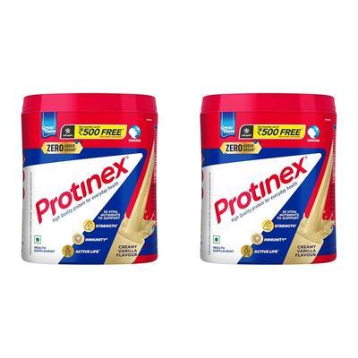Protinex Cremiges Vanille Protein-Getränkepulver Für Erwachsene 400 g Glas Packung mit 2 Stück Mit 25 Vitalstoffen Für Kraft Immunität Und Aktiven Lebensstil