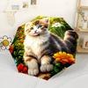 Kitten In Garden Portable Automatic Umbrella Compact & Durable 8-Rib Design Compact Design Travel Essential Fashion Lovers