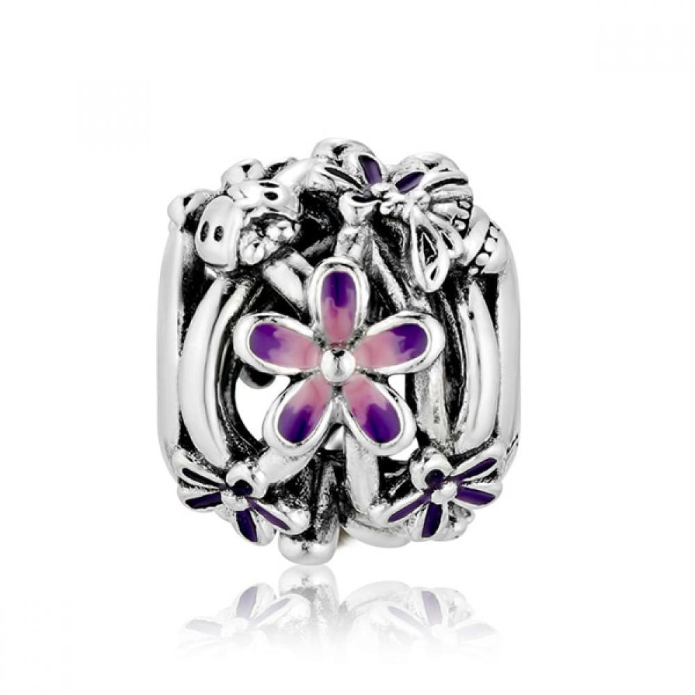 

Pandora 798772c02 Openwork Purple Daisy Silver Charm 798772C02