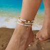 Bohemian Starfish Shell Anklet Set For Women Colorful Rice Beads Anklet Bracelet On The Leg Beach Barefoot Sandal Leg Jewelry