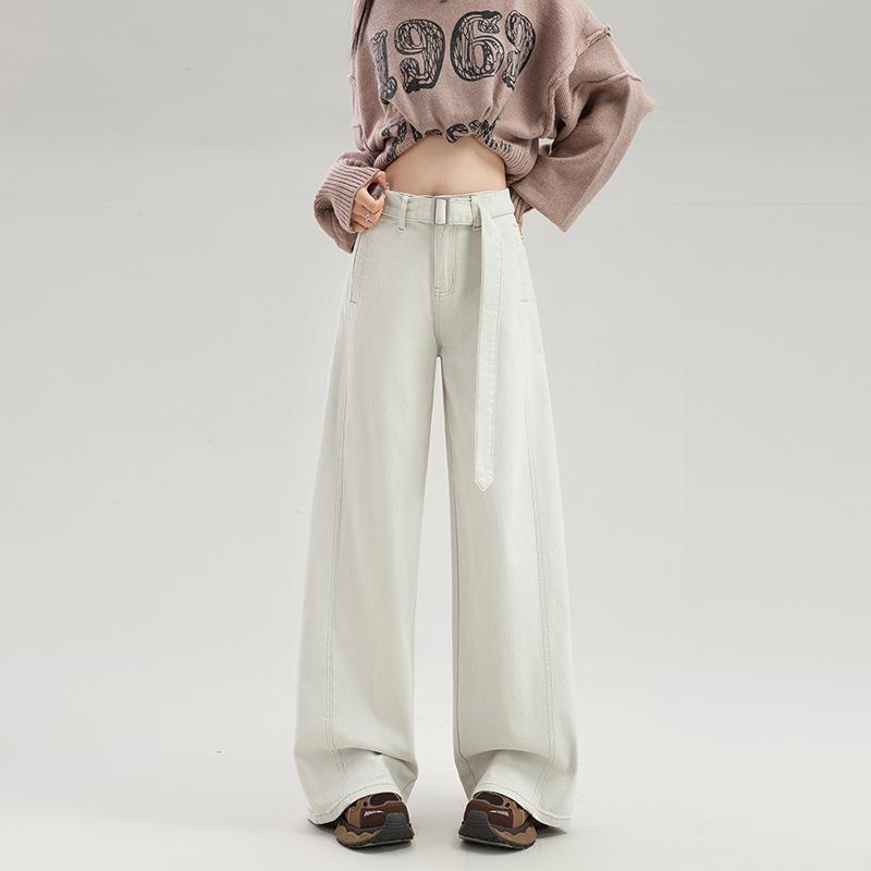 

High-Waisted Wide-Leg Jeans for Women - Versatile, Slimming, and Floor-Length for All Seasons 2XL