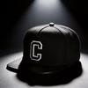 Black Letter C Baseball Cap With Wide Brim And Airflow Design For Outdoor Activities And Daily Use