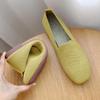 Women's Plus Size Knitted Loafers - Square Toe Flat Shoes for Spring/Autumn