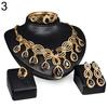 Noble Cubic Zirconia Earrings Necklace Bib Statement Ring Bracelet Jewelry Set