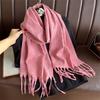 New Embossed Cashmere Women's Winter Scarf Warm Chunky Shawl Luxury Designer Tassels Pashmina Bufanda Lady Wrap Man Scarves