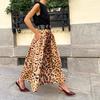 Women High Waist Leopard Printed Big Hem Skirt