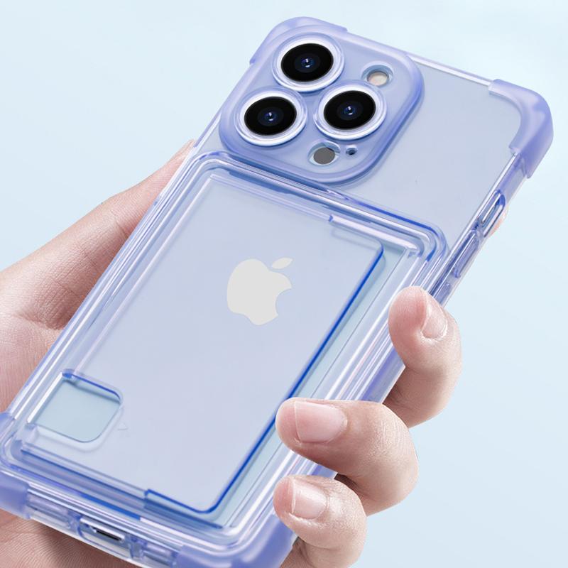 Kartenhalter Klare Hülle für iPhone 15 Pro Max 14 Plus 13 12 11 15Pro 14Pro 13Pro 12Pro Brieftasche Eckenschutz Stoßfeste Schutzhülle Zubehör