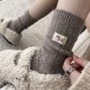 Socks Medium Tube Socks Winter Twist Pattern Wool Socks Fleece Thickened Warm Cute Cloth Label Dachshund Dog Stacking Socks