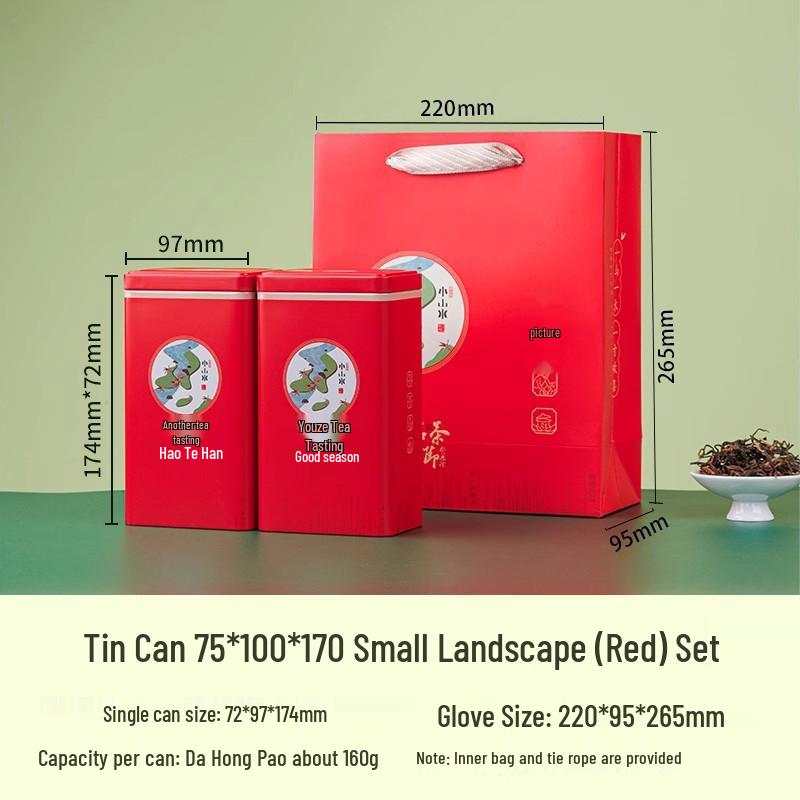 Green Tea Gift Box: Sealed Iron Can Set with Handbag, Large Square Half-Jin Capacity, Empty for Refill
