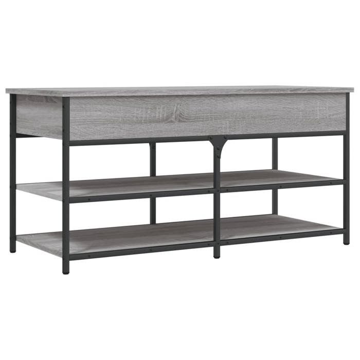 VidaXL Banc à Chaussures, Étagère à Chaussures avec Pieds, Meuble à Chaussures avec Rangement Salon, Industriel, Sonoma Gris 839036