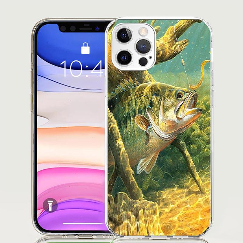 Carp Fish Fishing Rod Hook Phone Case For iPhone 18 17 Air 16 15 Plus 11 14 Pro Max 13 Mini 12 7 8 + SE Pattern Art Customized Cove