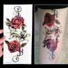 Fake Temporary Tattoo Sticker Red Rose Flower Arm Body Waterproof Women Art