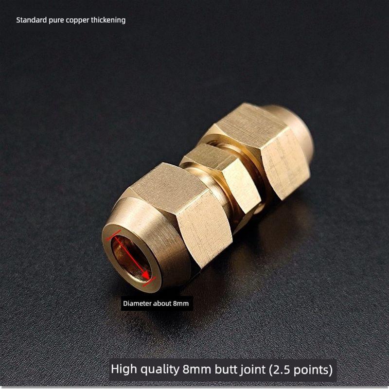 Refrigerator Dual Connection Copper-Aluminum Pipe 6mm with Nut, No Welding Required, Male-Female Refrigeration Connector